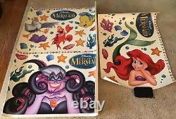 Disney Little Mermaid Movie Theater Promo Window Decals Clings 40 x 27 RARE 1997