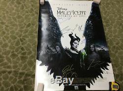 Disney Maleficent DS Movie Poster 27x40 CAST SIGNED autograph Angelina Jolie