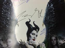 Disney Maleficent DS Movie Poster 27x40 CAST SIGNED autograph Angelina Jolie