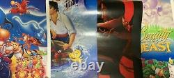 Disney Movie Posters (Lot of 8) 90s Originals & Reprints With Plastic Tube Case