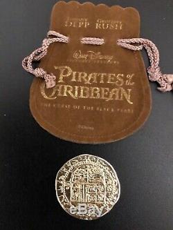 Disney Pirates Of The Caribbean Black Pearl Movie Prop Coins Lot Of 3 COA Pouch