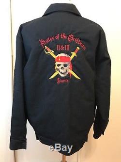 Disney Pirates of the Caribbean II & III Film Stunts Crew Jacket XL Embroidered