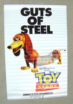 Disney Toy Story Rare 1995 Double Sided Vinyl Movie Banner Buzz & Slinky 4 x 6