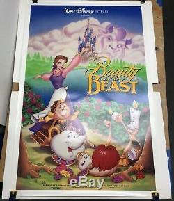BEAUTY AND THE BEAST 1991 ORIGINAL MOVIE POSTER 41x27 ROLLED DOUBLE SIDED 