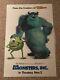 Disney's Monsters, Inc. Movie Poster Full Size 27 X 40 2 Sided Rolled