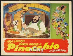 Disney's Pinocchio Vintage Lobby Card Movie Poster, 1945