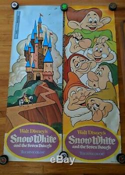 Disney's SNOW WHITE & THE SEVEN DWARFS 1975 re-release POSTER DOOR PANELS (4)