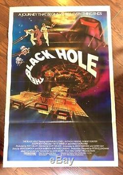 Disney's THE BLACK HOLE 1979 Rare Full Color 1 Sheet Tri Fold Orig Movie Poster