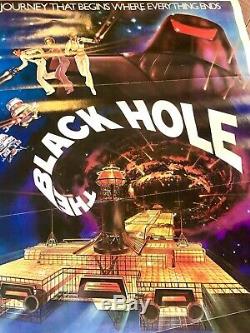 Disney's THE BLACK HOLE 1979 Rare Full Color 1 Sheet Tri Fold Orig Movie Poster