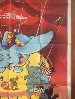 Dumbo Original Vintage Poster Walt Disney Movie Theater Promo Pin-up French 1970