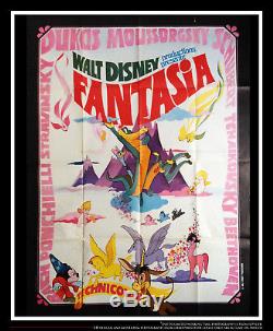 FANTASIA Walt Disney 4x6 ft Re-release Vintage French Grande Movie Poster 1970