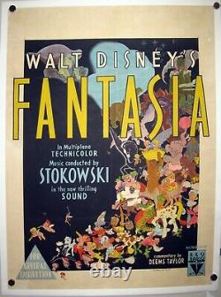 FANTASIA Walt Disney ANIMATION Linen Backed RARE AUSTRALIAN ONE SHEET 1940