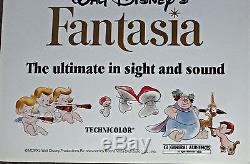 FANTASIA original rolled DISNEY 14x36 insert movie poster MICKEY MOUSE