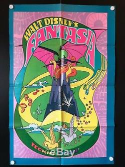 Fantasia Original Movie Poster (R1970, Walt Disney) 27 x 41 VG/EX