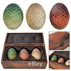 Game of Thrones Dragon Egg Prop Replica Set in Wooden Box Presale