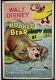 Hooked Bear Movie Poster (fine-) One Sheet 1956 Walt Disney Smokey The Bear