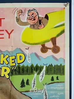 HOOKED BEAR Movie Poster (Fine-) One Sheet 1956 Walt Disney Smokey the Bear