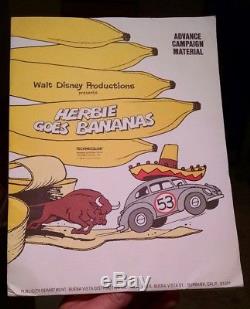 Herbie Goes Bananas Original Movie material pictures sticker bio Walt Disney WOW