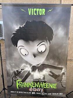 Huge Disney Tim Burton FRANKENWEENIE Movie Theater Vinyl Banner 2-sided Victor
