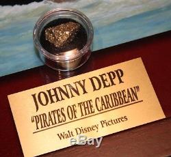 JOHNNY DEPP Signed PIRATES OF CARIBBEAN DISNEY PROP Gold Nugget, COA, DVD, UACC