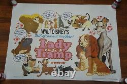 LADY AND THE TRAMP Ultra RARE Original Poster Disney ART Vintage Poss England