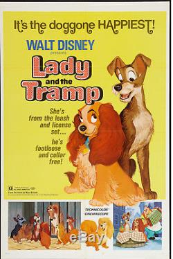 LADY AND THE TRAMP original DISNEY one sheet movie poster 27x41