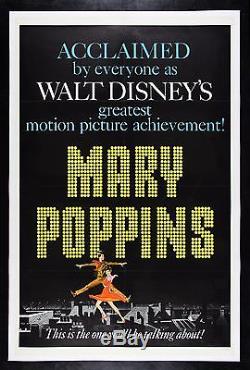 MARY POPPINS CineMasterpieces ORIGINAL MOVIE POSTER 1964 DISNEY MUSICAL DANCING