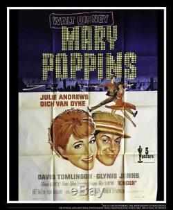 MARY POPPINS Walt Disney 4x6 ft French Grande Movie Poster Original 1964