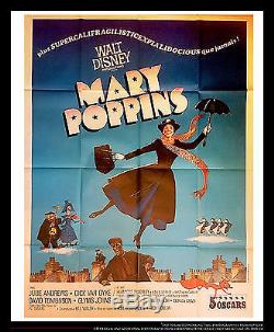MARY POPPINS Walt Disney 4x6 ft French Grande Movie Poster ReRelease 1970
