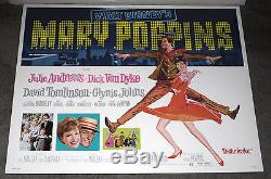 MARY POPPINS original ROLLED 22x28 Disney movie poster JULIE ANDREWS