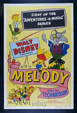 MELODY CineMasterpieces DISNEY ANIMATION MUSIC SONG OWL MOVIE POSTER 1953