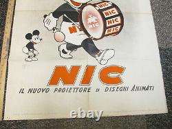 MICKEY MOUSE 1933 Italy NIC projector cartoon movie poster store display Disney