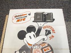 MICKEY MOUSE 1933 Italy NIC projector cartoon movie poster store display Disney