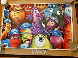 MONSTERS INC Mondo Poster Print By Sara Deck SOLD OUT IN HAND Disney Pixar