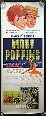 Mary Poppins ORIGINAL INSERT MOVIE POSTER Julie Andrews Walt Disney MINT 1964