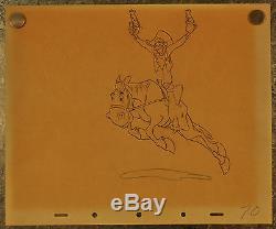 Melody Time Walt Disney Pecos Bill Widow Maker Sketch 1948 signed 10 x 12