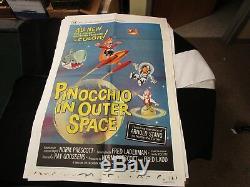 Movie Travel Poster Pinocchio In Outerspace 1965 Disney Visit Universal Studio C