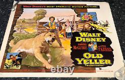 OLD YELLER original Disney movie poster Dorothy McGuire, Fess Parker, Tommy Kirk