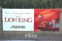 ORIGINAL 1994 10 x 4 WALT DISNEY THE LION KING VINYL MOVIE THEATER BANNER POSTER
