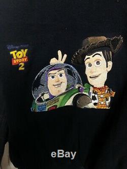 ORIGINAL Toy Story 2 Disney FILM CAST & CREW JACKET Woody Buzz Vintage Vtg XL