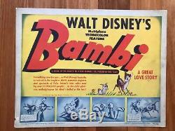 ORIGINAL Walt Disney TITLE CARD BAMBI (1942) LOBBY CARD RARE! 11 X 14 INCHES