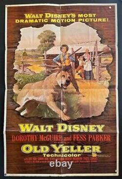 Old Yeller Original Movie Poster Fess Parker Walt Disney Hollywood Posters