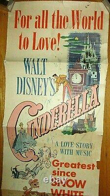 Original 1950 Cinderella Insert Walt Disney Animated VG 72 Years Old VERY RARE