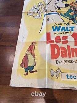 Original 1961 WALT DISNEY'S THE 101 DALMATIANS POSTER (French Version)