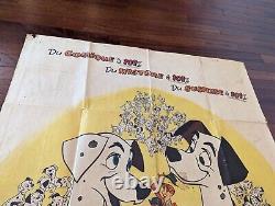 Original 1961 WALT DISNEY'S THE 101 DALMATIANS POSTER (French Version)