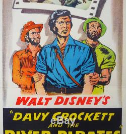 Original DAVY CROCKETT and the RIVER PIRATES Movie Poster (1956) WALT DISNEY RKO