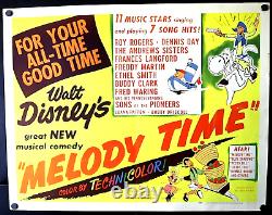 Original Half Sheet Poster (22 x 28) for Melody Time 1948. Walt Disney