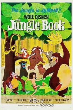 Original U. S. Movie Poster One Sheet Disney Jungle Book 1967 Linen Backed