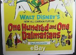 Original U. S. One Sheet Movie Poster Disney 101 Dalmatians 1961