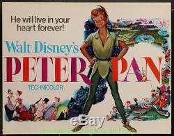 PETER PAN LOBBY CARD Set of 9 DISNEY 11x14 Inch Movie Poster R1978 N. MINT